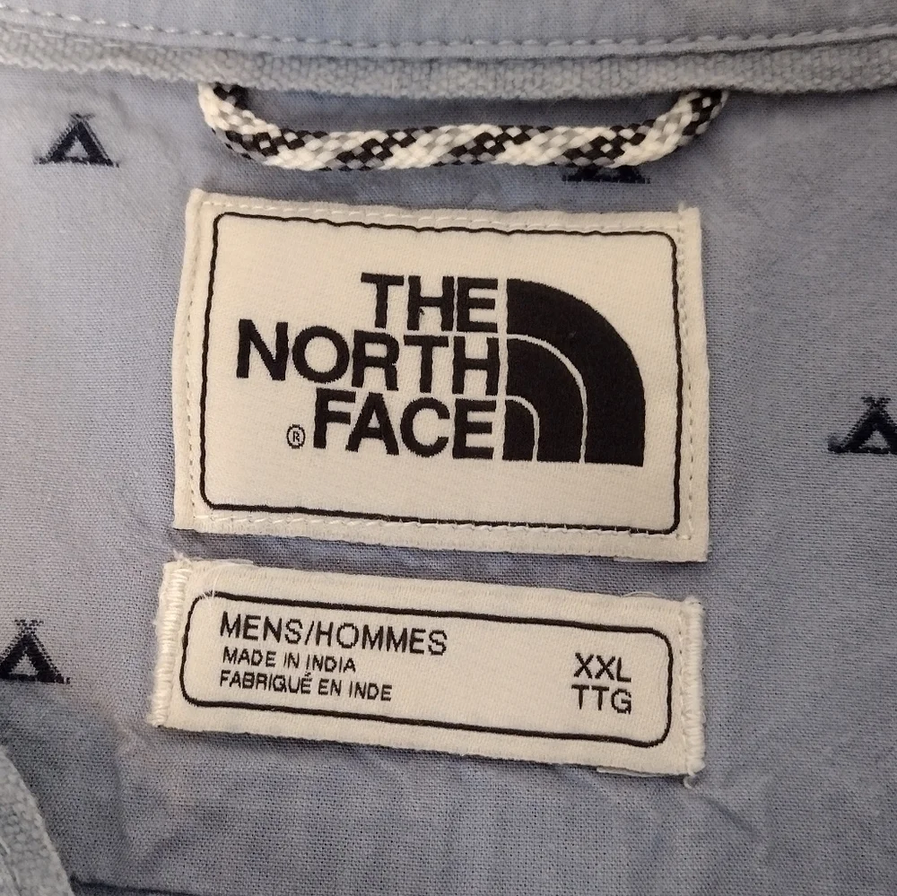 The North Face Blue Patterned Short Sleeve Button Down Shirt Sz XXL